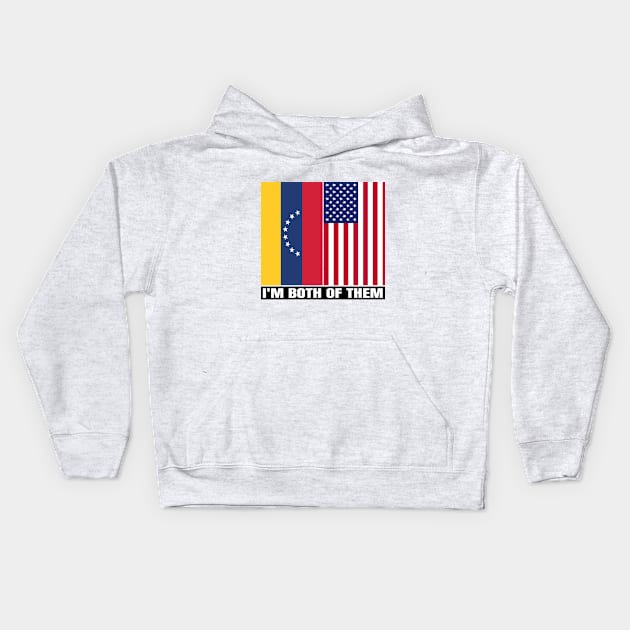 Half Venezuelan Half American Heritage USA Roots & Venezuela DNA Family Flag Design Kids Hoodie by OriginalGiftsIdeas